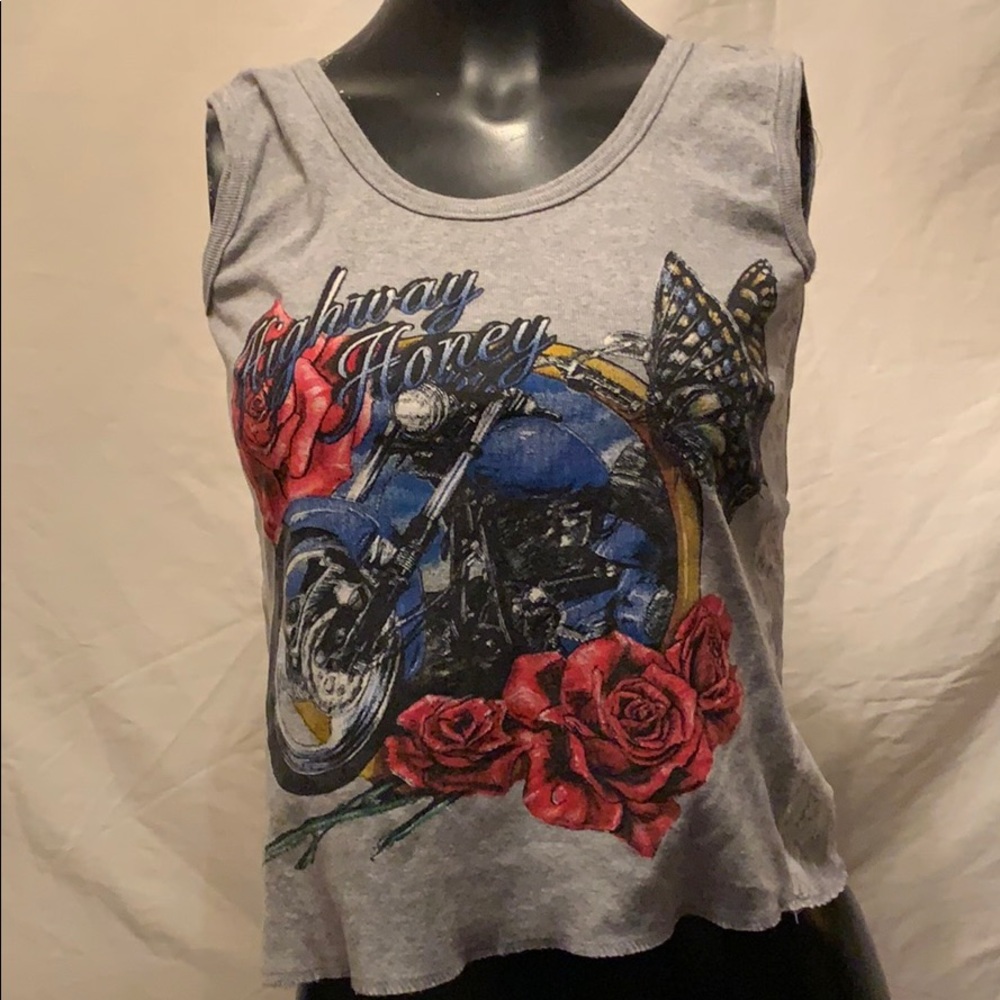 Highway honey ladies tank top with lace sides sz l